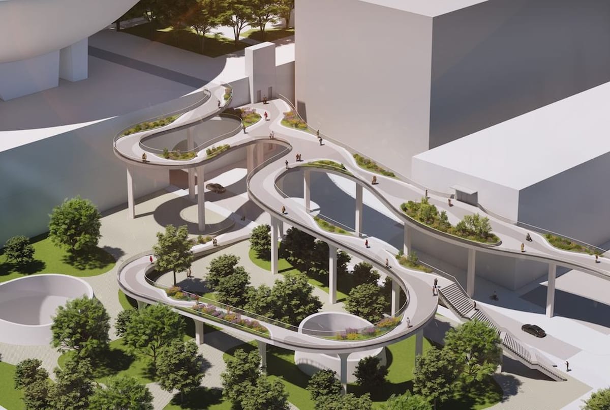 Alternative view of the Downtown Walkway.