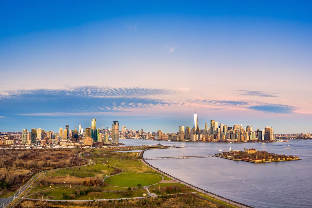 Aerial view of Liberty State Park, image by mandritoiu.